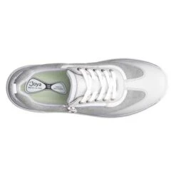 Joya Womens Laura Casual Leather Trainers - Light Grey -Fashion Shoe Store 962sne e 11
