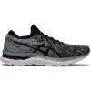 Asics Mens Gel Nimbus 23 Knit Running Shoes - Sheet Rock Black -Fashion Shoe Store Asics Nimbus23 KnitGyRockBlack 1 13