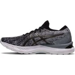 Asics Mens Gel Nimbus 23 Knit Running Shoes - Sheet Rock Black -Fashion Shoe Store Asics Nimbus23 KnitGyRockBlack 4 13