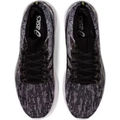 Asics Mens Gel Nimbus 23 Knit Running Shoes - Sheet Rock Black -Fashion Shoe Store Asics Nimbus23 KnitGyRockBlack 6 13