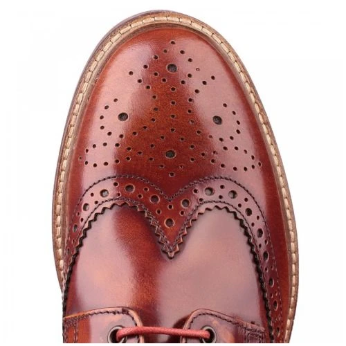 Base London Mens Woburn Brogue Shoe - Hi Shine Tan 6 Base London Mens Woburn Brogue Shoe - Hi Shine Tan - Image 4