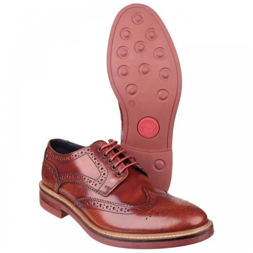Base London Mens Woburn Brogue Shoe - Hi Shine Tan 7 Base London Mens Woburn Brogue Shoe - Hi Shine Tan - Image 5