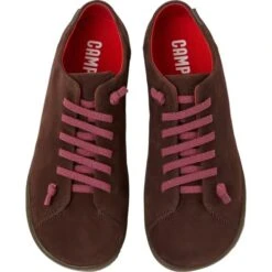 Camper Womens Peu Cami K200514 Leather Shoes Trainers - Brown -Fashion Shoe Store Camper K200514 035 TieCrayon 3 4