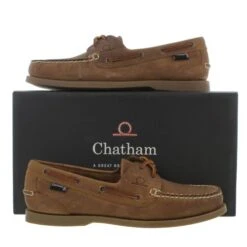 Chatham Mens Deck II G2 Leather Sailing Boat Deck Shoes - Walnut -Fashion Shoe Store Chatham DeckG2 Walnut PAIR Extra 16