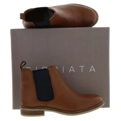 Cipriata Womens Alexandra Leather Chelsea Boots - Cognac Tan -Fashion Shoe Store Cipriata L5041BT CognacTan PAIR 10