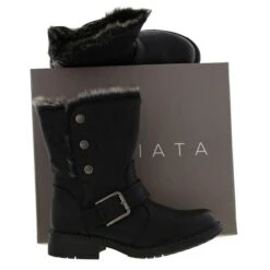 Cipriata Womens Andreana Biker Style Ankle Boots - Black -Fashion Shoe Store Cipriata L830A Black PAIR 6