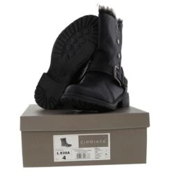 Cipriata Womens Andreana Biker Style Ankle Boots - Black -Fashion Shoe Store Cipriata L830A Black SOLE 6