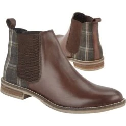 Cipriata Womens Zoe Leather Chelsea Boots - Dark Brown Tweed