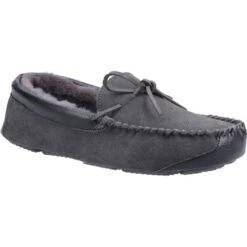 Cotswold Mens Northwood Sheepskin Slippers - Grey