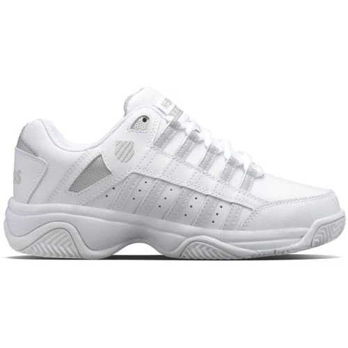 K-Swiss Womens Court Prestir Tennis Shoes - White Silver 4 K-Swiss Womens Court Prestir Tennis Shoes - White Silver - Image 2
