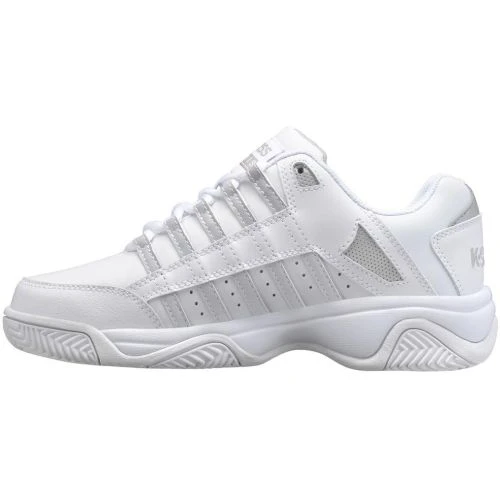 K-Swiss Womens Court Prestir Tennis Shoes - White Silver 7 K-Swiss Womens Court Prestir Tennis Shoes - White Silver - Image 5