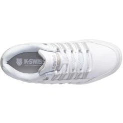 K-Swiss Womens Court Prestir Tennis Shoes - White Silver 15 K-Swiss Womens Court Prestir Tennis Shoes - White Silver -Fashion Shoe Store CourtPrestir WhiteSilver 7755295