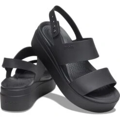 Crocs Womens Brooklyn Low Wedge Sandals - Black 10 Crocs Womens Brooklyn Low Wedge Sandals - Black -Fashion Shoe Store Crocs BrooklynLowWedge Blackbk 2 5