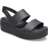 Crocs Womens Brooklyn Low Wedge Sandals - Black -Fashion Shoe Store Crocs BrooklynLowWedge Blackbk 5 5