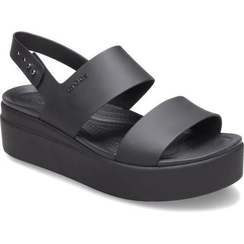 Crocs Womens Brooklyn Low Wedge Sandals - Black 3 Crocs Womens Brooklyn Low Wedge Sandals - Black