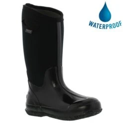 Bogs Womens Classic High Handles Neoprene Wellies - Black Smooth