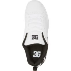 DC Womens Court Graffik Skate Shoes - White Plaid Black -Fashion Shoe Store DC CourtGraffik WhitePlaidBk 5 9