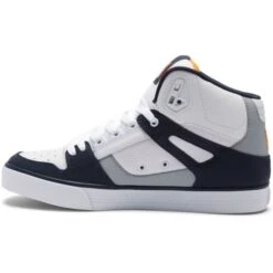 DC Mens Pure High Top Trainers - White Grey Orange -Fashion Shoe Store DC PureHighTop WhiteGreyOrange 3 12