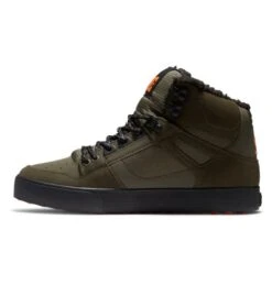 DC Mens Pure High Top WC Hi Top Skate Shoes - Dusty Olive Orange -Fashion Shoe Store DC PureHighWnt doo 4 10