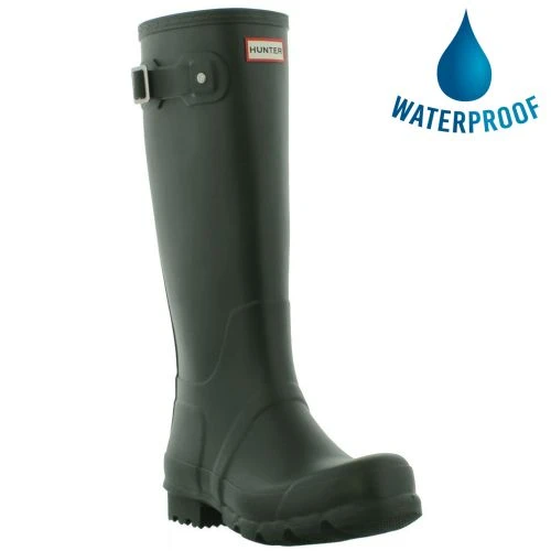 Hunter Womens Original Tall Wellies Rain Boots - Dark Olive 3 Hunter Womens Original Tall Wellies Rain Boots - Dark Olive
