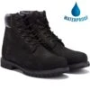 Timberland Icon Womens 6 Inch Premium Waterproof Boots Wide Fit - 8658A - Black -Fashion Shoe Store EA1555wp