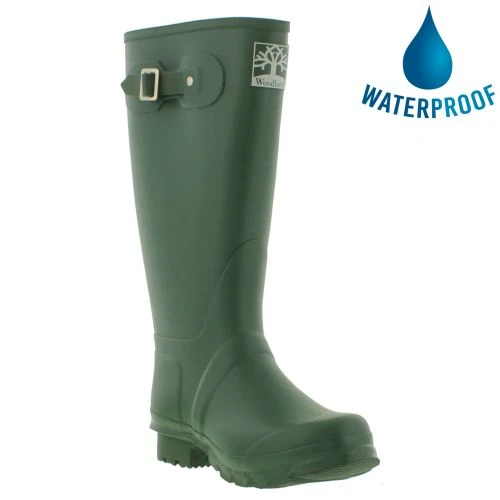 Woodland Mens Womens Wellies Wide Fit Wellington Boots - Green 3 Woodland Mens Womens Wellies Wide Fit Wellington Boots - Green