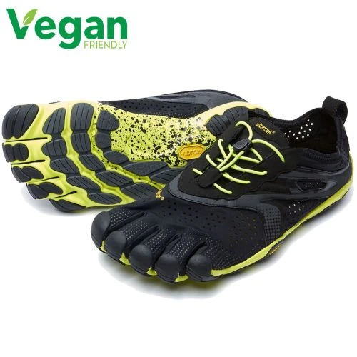 Vibram Five Fingers Mens V-Run Vegan Barefoot Shoes - Black Yellow 3 Vibram Five Fingers Mens V-Run Vegan Barefoot Shoes - Black Yellow