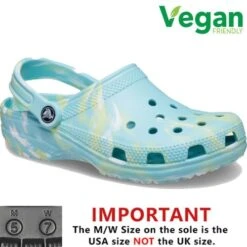 Crocs Womens Classic Clog Marble Sandals - Pure Water Multi