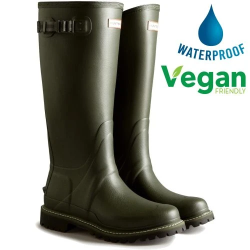 Hunter Mens Balmoral Wide Fit Wellington Boots - Dark Olive 3 Hunter Mens Balmoral Wide Fit Wellington Boots - Dark Olive