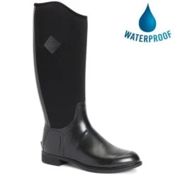 Muck Boots Womens Derby Tall Riding Boots - Black