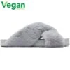 Toms Womens Susie Cross Over Vegan Slippers - Mid Grey Faux Fur -Fashion Shoe Store ES3244 1 1