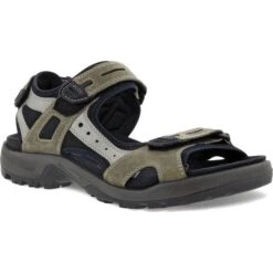 Ecco Shoes Mens Offroad Leather Walking Sandals - Tarmac Moon Rock