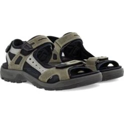Ecco Shoes Mens Offroad Leather Walking Sandals - Tarmac Moon Rock -Fashion Shoe Store Ecco Offroad TarmacMoonRock 6 6