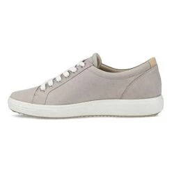 Ecco Shoes Womens Soft 7 Leather Trainers - Grey Rose -Fashion Shoe Store Ecco Soft7 RoseGrey 4 5