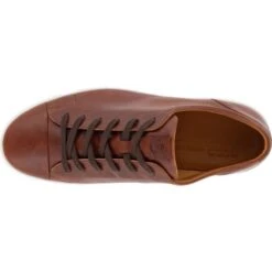 Ecco Shoes Mens Soft 7 Leather Trainers - Cognac -Fashion Shoe Store Ecco Soft7Brown 470364 02053 4 6