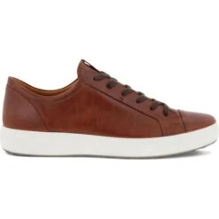 Ecco Shoes Mens Soft 7 Leather Trainers - Cognac -Fashion Shoe Store Ecco Soft7Brown 470364 02053 7 6