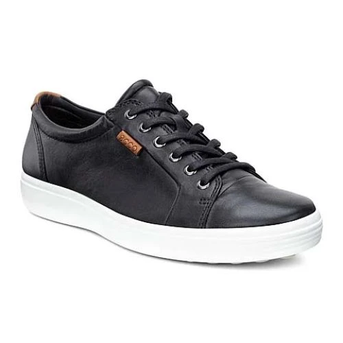 Ecco Shoes Mens Soft 7 Leather Trainers - Black 3 Ecco Shoes Mens Soft 7 Leather Trainers - Black