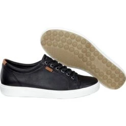 Ecco Womens Soft 7 Leather Trainers - Black -Fashion Shoe Store Ecco Soft7Wms Black 4 5