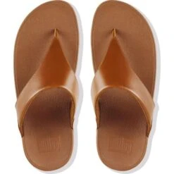 Fitflop Womens Lulu Leather Toe Post Sandals - Light Tan -Fashion Shoe Store FitFlop LuluLthToe LightTan 2 7