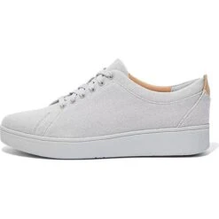 Fitflop Womens Rally Canvas Trainers - Soft Grey