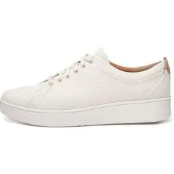 Fitflop Womens Rally Canvas Trainers - Cream Mix -Fashion Shoe Store FitFlop RallyCanvas Cream 1 7