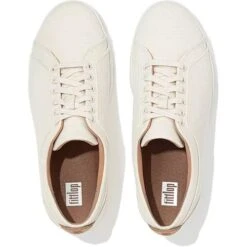 Fitflop Womens Rally Canvas Trainers - Cream Mix -Fashion Shoe Store FitFlop RallyCanvas Cream 3 7