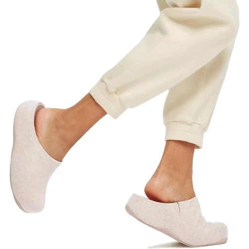 FitFlop Womens Shuv Felt Slip On Clogs - Ivory 7 FitFlop Womens Shuv Felt Slip On Clogs - Ivory - Image 5