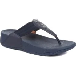 FitFlop Womens Walkstar Wide Fit Toe Post Sandals - Midnight Navy