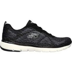 Skechers Womens Flex Appeal 3.0 High Goals Trainers - Black White -Fashion Shoe Store FlexAppeal30 BlackWhite 5694200