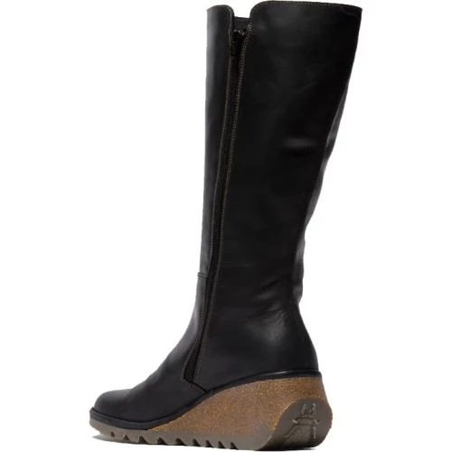 Fly London Womens Nary Knee High Wedge Boots - Black 4 Fly London Womens Nary Knee High Wedge Boots - Black - Image 2
