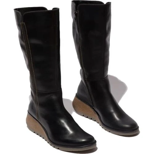 Fly London Womens Nary Knee High Wedge Boots - Black 5 Fly London Womens Nary Knee High Wedge Boots - Black - Image 3