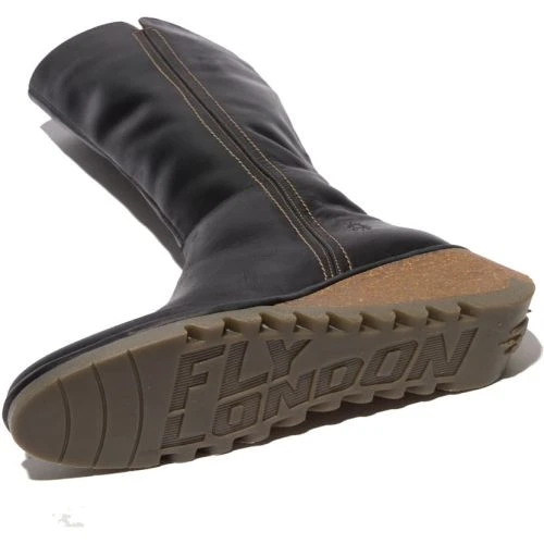 Fly London Womens Nary Knee High Wedge Boots - Black 6 Fly London Womens Nary Knee High Wedge Boots - Black - Image 4