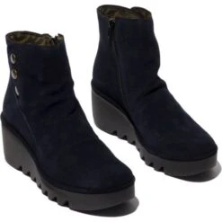 Fly London Womens Brom Wedge Ankle Boot - Navy -Fashion Shoe Store FlyLondon Brom Navy 2 6