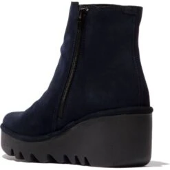 Fly London Womens Brom Wedge Ankle Boot - Navy -Fashion Shoe Store FlyLondon Brom Navy 3 6